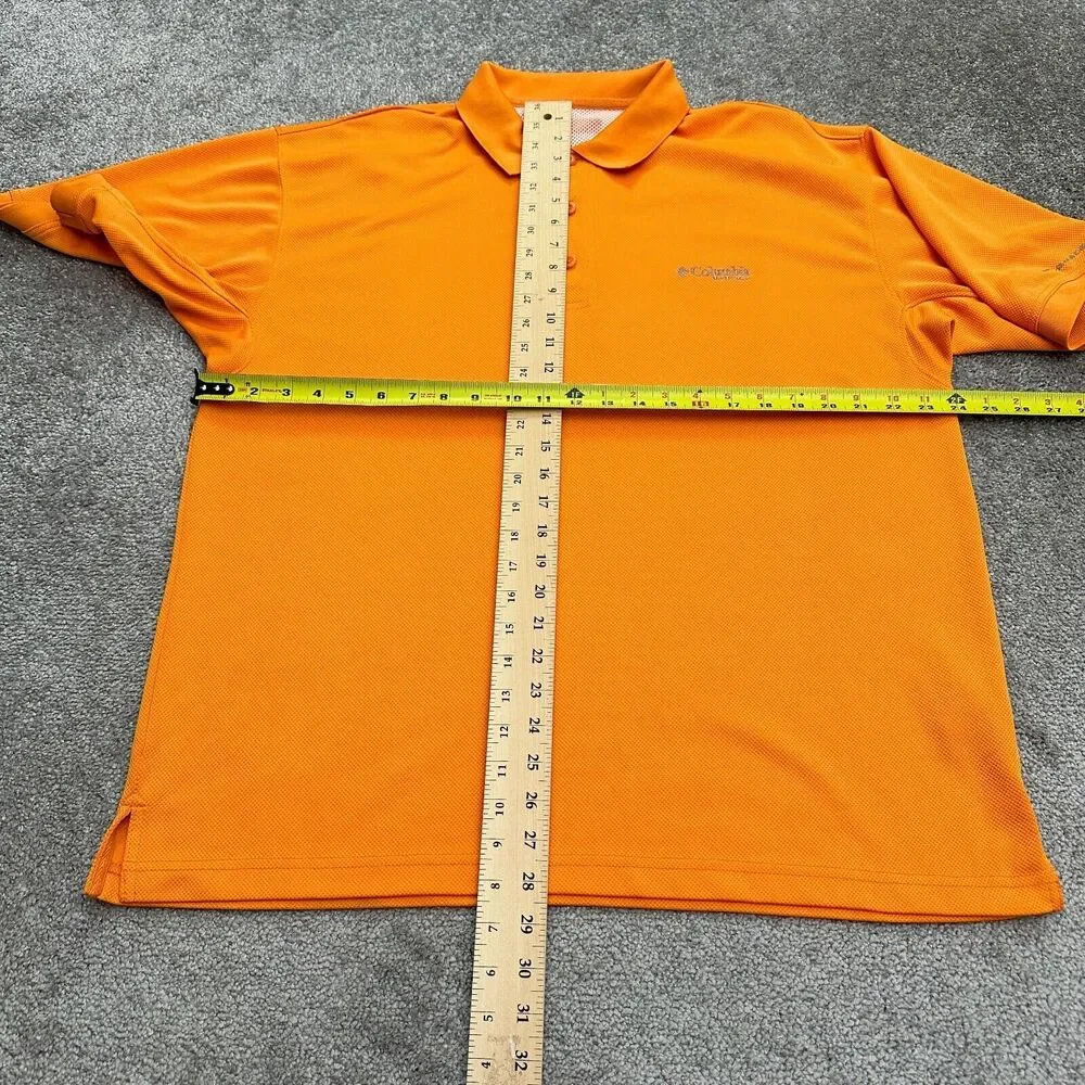 Columbia PFG Omni Shade Perfect Cast Polo Shirt Mens Orange Short Sleeve Fishing